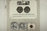 271-274 A.D. TETRICUS I ANCIENT COIN AND INFO CARD