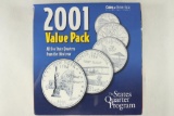 ALL 5-2001-P & D STATE QUARTERS ON INFO CARDS