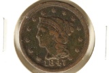 1847 US LARGE CENT EXTRA FINE