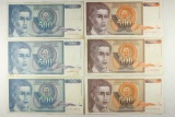YUGOSLAVIA 3-1990-500 DINARA AND 3-1991 500 DINARA