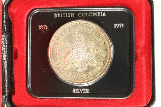 1971 CANADA BRITISH COLUMBIA SILVER DOLLAR BU