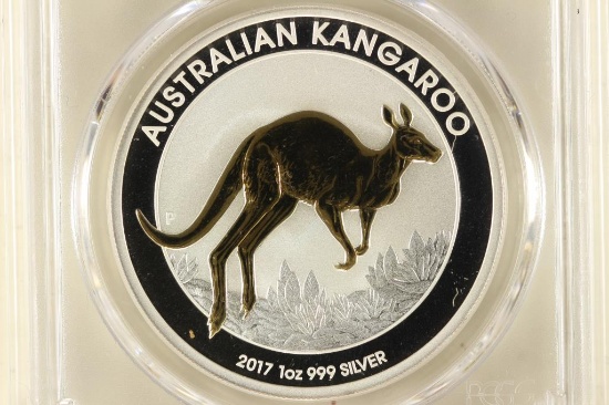 2017-P AUSTRALIA KANGAROO GILT SILVER DOLLAR