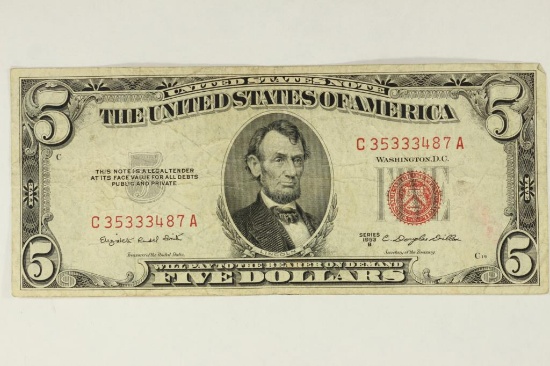 1953-B $5 US RED SEAL NOTE