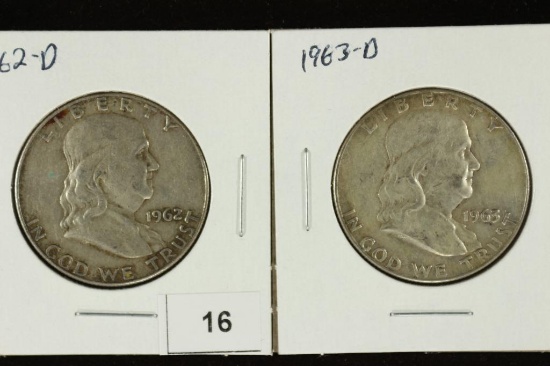 1962-D & 1963-D FRANKLIN HALF DOLLARS