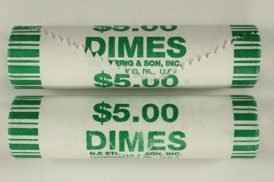 2-$5 ROLLS 2009-D ROOSEVELT DIMES BRILLIANT UNC