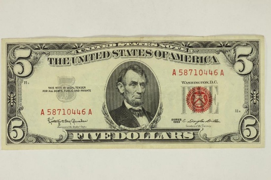 1963 $5 US RED SEAL NOTE