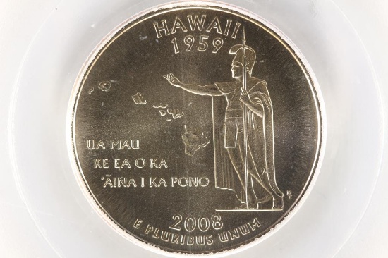 2008-P HAWAII QUARTER PCGS MS68 SATIN FINISH