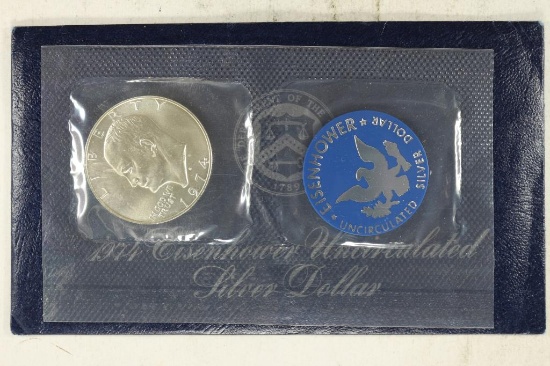 1974-S IKE SILVER DOLLAR (BLUE PACK)