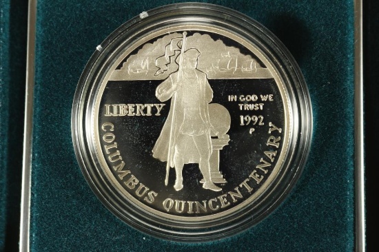 1992 COLUMBUS QUINCENTENARY PROOF SILVER DOLLAR