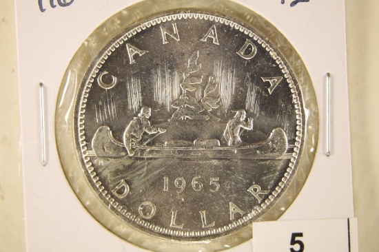 1965 BLUNT TYPE II CANADA SILVER DOLLAR BU