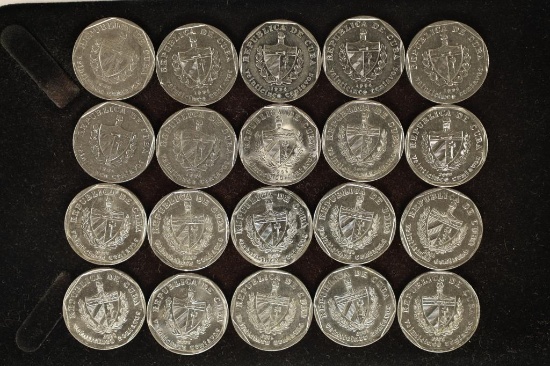 20-1994-2003 CUBA BRILLIANT UNC 25 CENTAVO COINS
