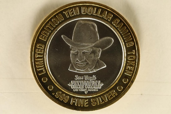 SILVER $10 CASINO TOKEN. BRILLIANT UNC. SAM BOYD'S