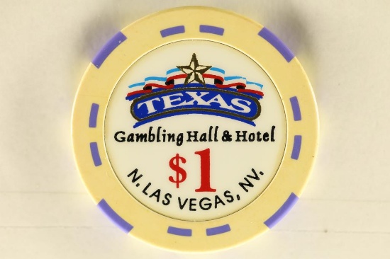 $1 TEXAS GAMBLING HALL CASINO CHIP. N. LAS VEGAS