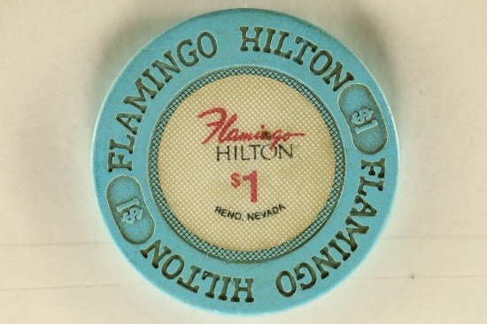 $1 FLAMINGO HILTON CASINO CHIP. RENO, NV.