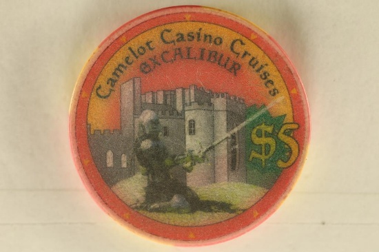 $5 CAMELOT CASINO CRUISES CHIP "EXCALIBUR"