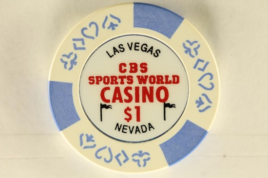 $1 CBS SPORTS WORLD CASINO CHIP. LAS VEGAS, NV.