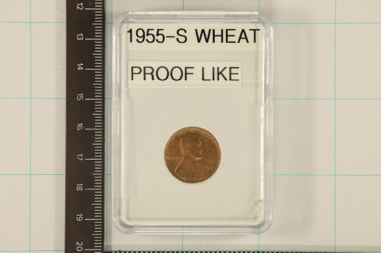 SLABBED 1955-S LINCOLN WHEAT CENT (PF LIKE)
