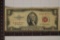 1953 US $2 RED SEAL NOTE SMALL TEAR BOTTOM RIGHT