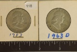 1953 & 1963-D FRANKLIN SILVER HALVES WATCH FOR