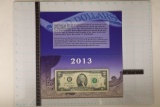 2013 NEW YORK FEATURING A 2009 US $2 FRN CU