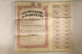 1928 FRANCE VINTAGE STOCK CERTIFICATE PORCECITO