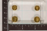 NICE SET OF 4-CALIFORNIA GOLD TOKENS IN LUCITE
