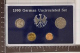 1990 GERMAN 4 COIN UNC SET IN HARD PLASTIC CASE