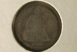 1888 SILVER SEATED LIBERTY DIME