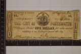 1862 CITY OF PORTSMOUTH $1 OBSOLETE BANK NOTE