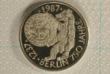 1987 GERMAN SILVER PF 10 MARK .3115 OZ. ASW