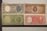 4-BANK OF CHILE BILLS 1947-5 PESO, 1947-20 PESO,