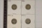 1935, 36, 43-D & 1945-S SILVER MERCURY DIMES