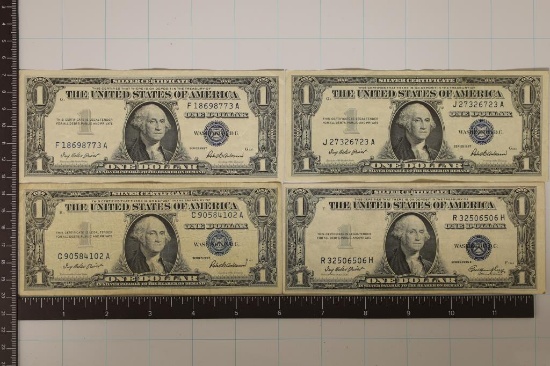 3-1957 & 1935-E US $1 SILVER CERTIFICATES BLUE