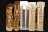 3 FULL DATE ROLLS OF LINCOLN WHEAT CENTS: 1952-D,