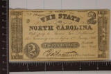 1861 STATE OF NORTH CAROLINA $2 OBSOLETE NOTE