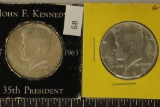 2 90% SILVER 1964-D SILVER KENNEDY HALF DOLLARS 1