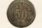 1876-B GERMAN SILVER 50 PFENNIG .0804 OZ. ASW