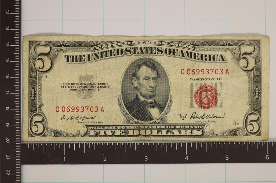 1953-A US $5 RED SEAL NOTE