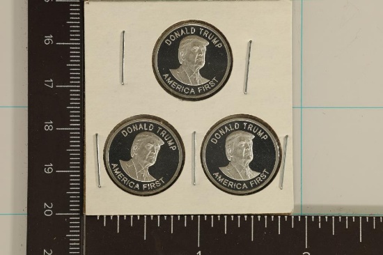 3-1 1/10 TROY OZ. .999 SILVER PF ROUNDS: DONALD
