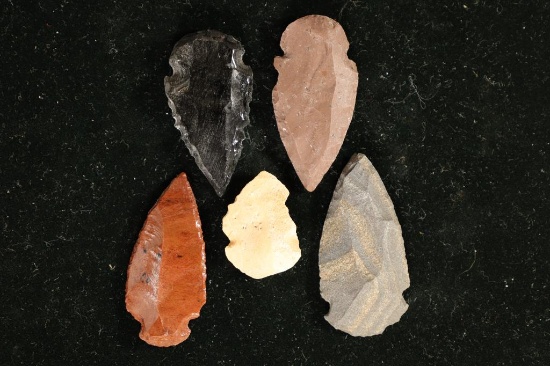 5 ARROWHEADS: ALL DIFFERENT COLORS