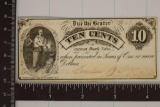 1862 US TEN CENT OBSOLETE FRACTIONAL CURRENCY