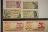 6 INDONESIA BILLS: 1964-1 SEN, 1964-5 SEN, 1964-