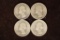 1934, 2-1935 & 1937-D WASHINGTON SILVER QUARTERS