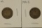 2 GERMAN SILVER 1/2 MARK COINS: 1915-A & 1918-E