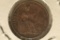 1825 GREAT BRITAIN FARTHING (EXTRA FINE) GRAFFITI
