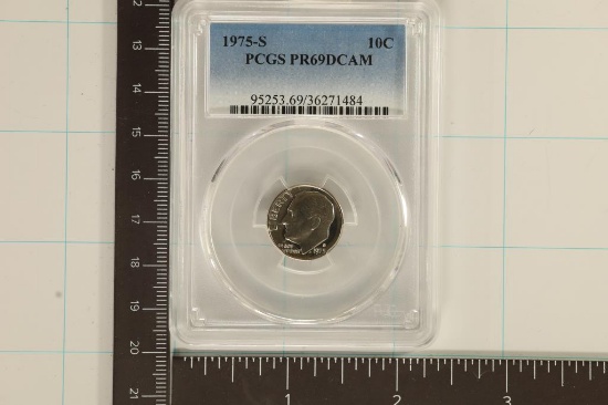 1975-S ROOSEVELT DIME PCGS PR69 DCAM