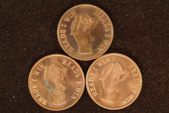 3-1" ADULT METAL FLIPPER TOKENS: HEADS I WIN ON
