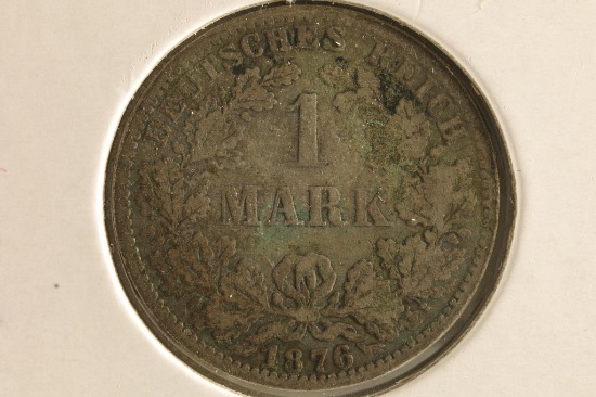 1876-A GERMAN SILVER 1 MARK .1606 OZ. ASW