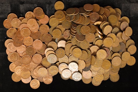 APPROX 400 CANADA ONE CENT COINS:1920-2011 MANY BU