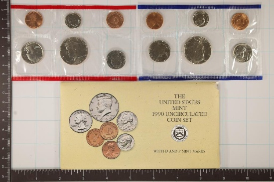 1990 US MINT SET (UNC) P/D (WITH ENVELOPE)